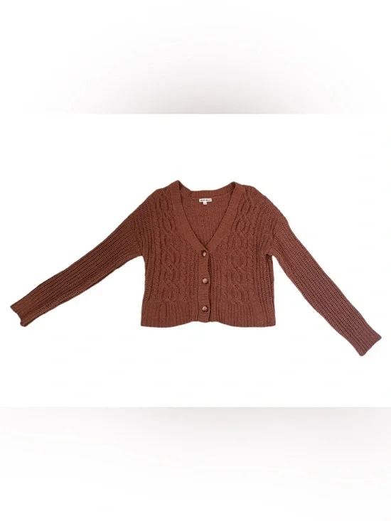 Derek Heart Textured Knit Sweater - Camel Brown - Picture 1 of 3